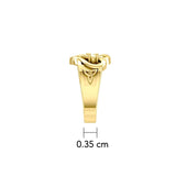 Celtic Double Heart And Trinity With Gemstone Solid Gold Ring GRI2392 - Jewelry
