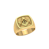 Masonic Solid Yellow Gold Men Ring GRI2411