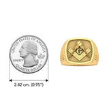 Masonic Solid Yellow Gold Men Ring GRI2411