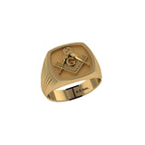 Masonic Solid Yellow Gold Men Ring GRI2411