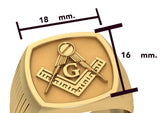 Masonic Solid Yellow Gold Men Ring GRI2411