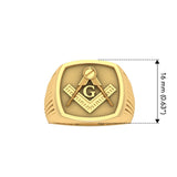 Masonic Solid Yellow Gold Men Ring GRI2411