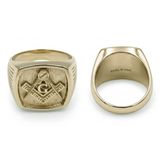 Masonic Solid Yellow Gold Men Ring GRI2411
