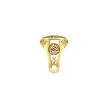 Norse Viking Valknut Solid Yellow Gold Ring with Rune Symbols GRI2413