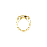 Norse Viking Valknut Solid Yellow Gold Ring with Rune Symbols GRI2413