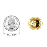 Norse Viking Valknut Solid Yellow Gold Ring with Rune Symbols GRI2413