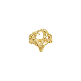 Love of The Mythical Celtic Heart Raven Solid Gold Ring GRI2565