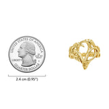 Love of The Mythical Celtic Heart Raven Solid Gold Ring GRI2565