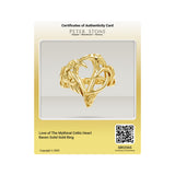 Love of The Mythical Celtic Heart Raven Solid Gold Ring GRI2565