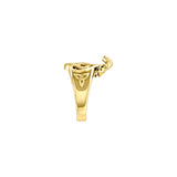 Triple Snake with Celtic Heart Solid Gold Ring GRI2567