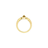 Triple Snake with Celtic Heart Solid Gold Ring GRI2567