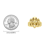 Triple Snake with Celtic Heart Solid Gold Ring GRI2567
