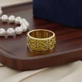 Modern Celtic Solid Gold Ring GRI670