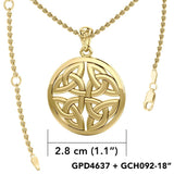 Celtic Trinity Quaternary Knot Solid Gold Pendant GPD4637 - Jewelry