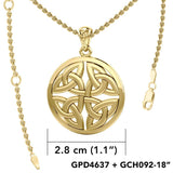 Celtic Trinity Quaternary Knot Solid Gold Pendant GPD4637