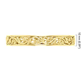 Filigree Leaf Solid Gold Bangle GTBG133