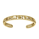 Adjustable Sea Life Solid Yellow Gold Cuff Bracelet GTBG306 by GBG306