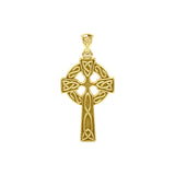 Celtic Knotwork Cross Yellow Gold Pendant GTP037 - Jewelry