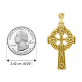 Celtic Knotwork Cross Yellow Gold Pendant GTP037 - Jewelry