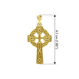 Celtic Knotwork Cross Yellow Gold Pendant GTP037 - Jewelry