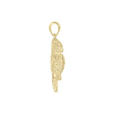 Owl Solid Gold Pendant GTP1619 (Hollow Back) - Jewelry
