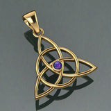 Triquetra Gold Pendant With Gemstone GTP3380
