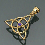 Triquetra Gold Pendant With Gemstone GTP3380
