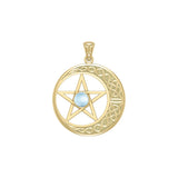 Celtic Crescent moon with Star Yellow Gold Pendant GTP474 by GTP474