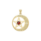 Celtic Crescent moon with Star Yellow Gold Pendant GTP474 by GTP474