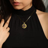 Celtic Crescent moon with Star Yellow Gold Pendant GTP474 by GTP474