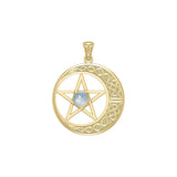 Celtic Crescent moon with Star Yellow Gold Pendant GTP474 by GTP474
