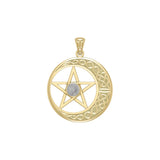Celtic Crescent moon with Star Yellow Gold Pendant GTP474 by GTP474