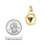 Rainbow Triangle Inlay Solid Gold Pendant GTP523 - Jewelry