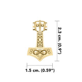 Infinity Thor's Hammer Solid Gold Slider Pendant GTP913