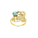 Dragon Holding Gem Solid Yellow Gold Ring by GTR3808