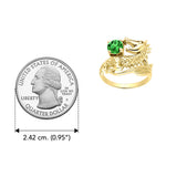 Dragon Holding Gem Solid Yellow Gold Ring by GTR3808