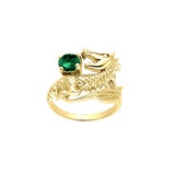 Dragon Holding Gem Solid Yellow Gold Ring by GTR3808