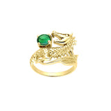 Dragon Holding Gem Solid Yellow Gold Ring by GTR3808