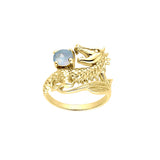 Dragon Holding Gem Solid Yellow Gold Ring by GTR3808