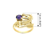Dragon Holding Gem Solid Yellow Gold Ring by GTR3808