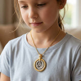 Two Culture Celtic and Om Solid White & Yellow Gold Pendant
