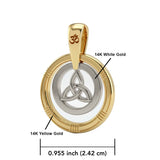 Two Culture Celtic and Om Solid White & Yellow Gold Pendant