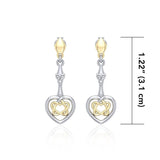 Celtic Heart Silver and 14K Gold Accent Post Earrings MER1676