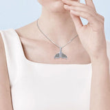 Whales tail Sterling Silver Pendant Chain and Earrings Box Set SET038