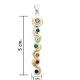 Silver and Gold Chakra Pendant with Performance Amulet MPD3599-PAT - peterstone.dropshipping
