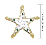 Broomstick and The Star Sterling Silver With 18K Gold Accent Pendant