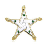 Broomstick and The Star Sterling Silver With 18K Gold Accent Pendant