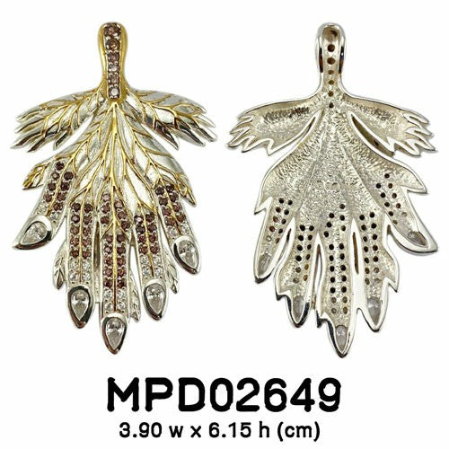 Hold my precious hand ~ Dali-inspired fine Sterling Silver Jewelry Pendant in 14k Gold accent MPD2649