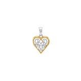 Celtic Knot Heart Sterling Silver and 18K Gold Accent Pendant MPD2332