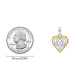 Celtic Knot Heart Sterling Silver and 18K Gold Accent Pendant MPD2332 by MPD2332